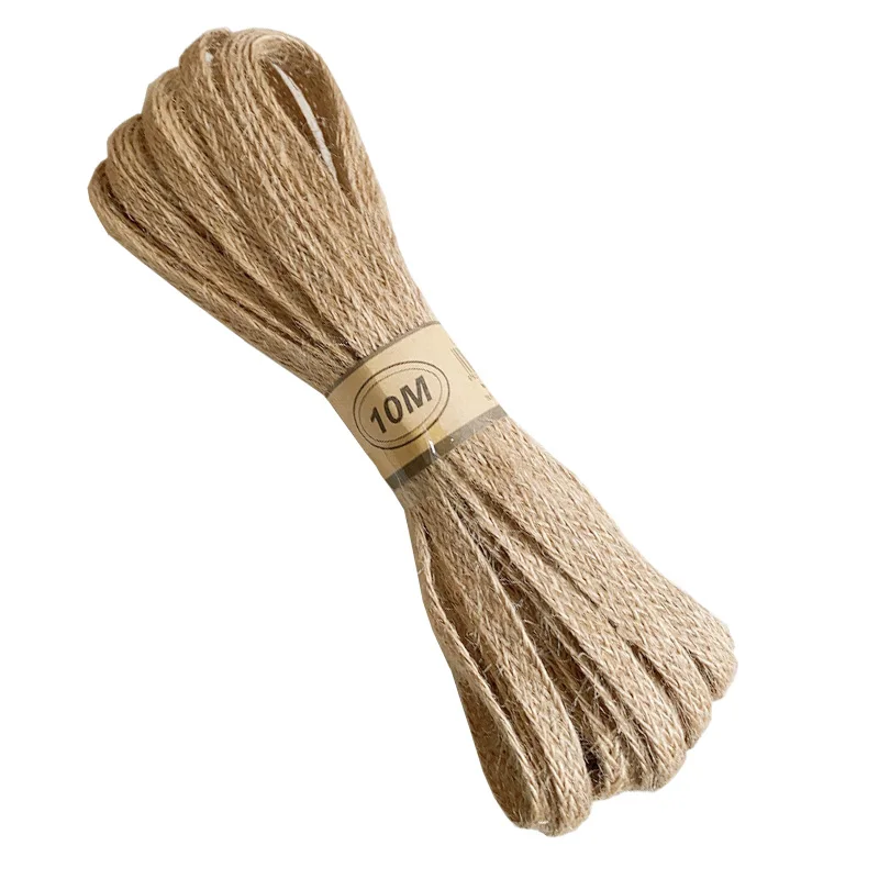 10M Hemp Cords Braided Flat Burlap Ribbon 8mm 12mm 18mm Nature Jute Rope Twine Webbing DIY Wedding Decoration Ribbons Crafts
