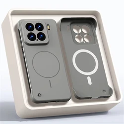 Luxury Ultra Thin Magnetic Frameless Phone Case - Hard PC, Magsafe - Compatible Cover - Xiaomi 14 Pro (GRAY)