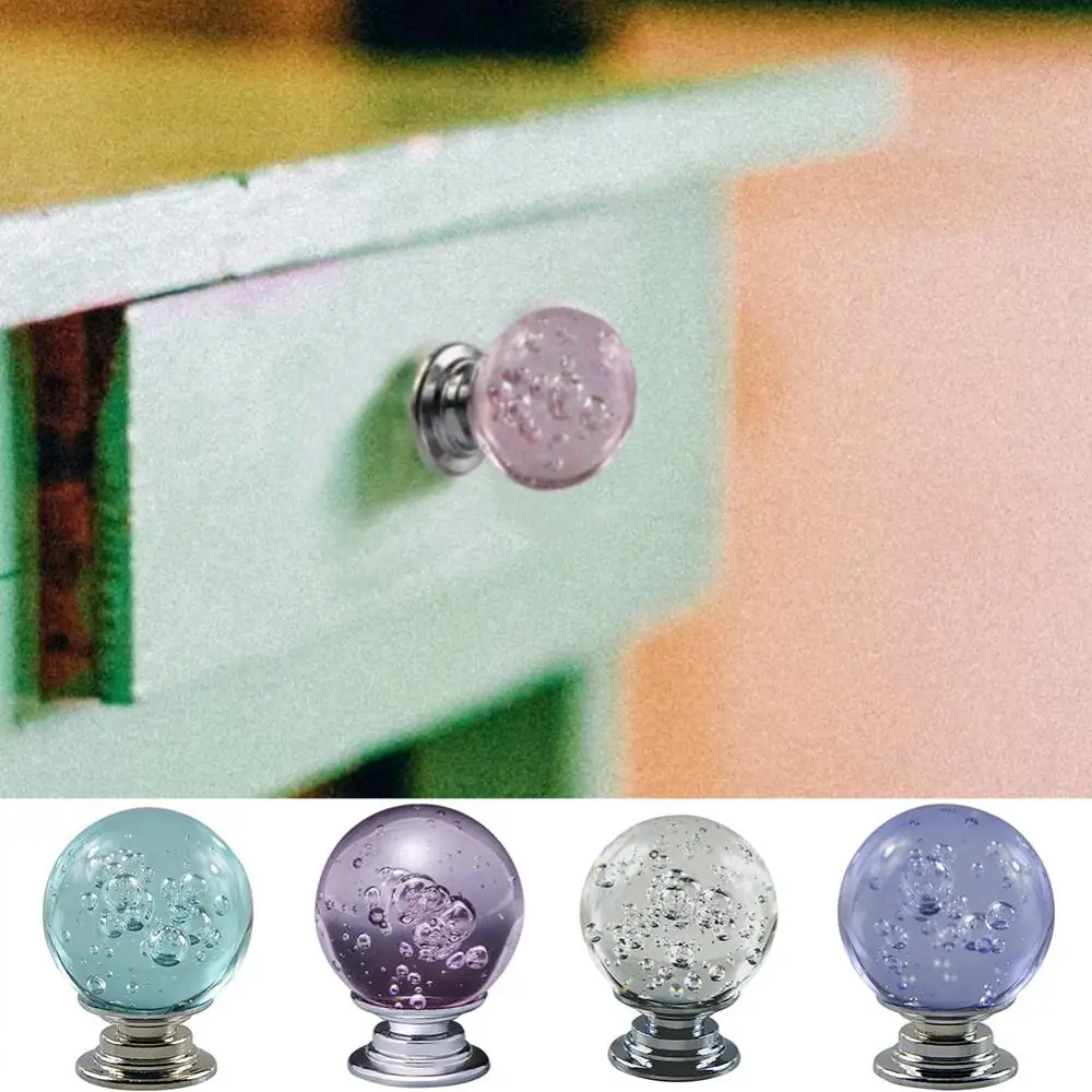 Knob Drawer Handle Round Crystal Ball Cupboard Wardrobe Furniture Door Pull