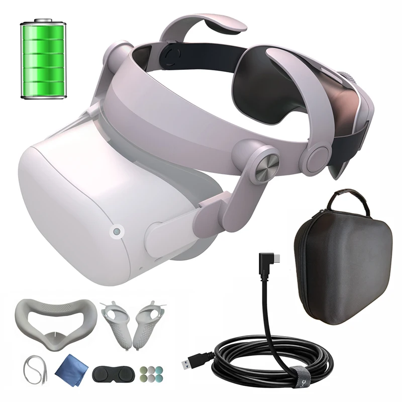 5200mah bateria cinta de auréola para oculus quest 2 ajustável elite cinta melhorar placa conforto cabeça banda vr acessórios t2 pro pk m2 - Melhor Electrónica