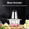 Electric Meat Grinder Food Processor with Bi-Level Blades Garlic Onion Chopper Large Capacity for Meat Nuts Onion Garlic 2