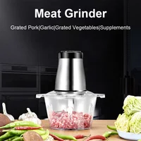 Electric Meat Grinder Food Processor with Bi-Level Blades Garlic Onion Chopper Large Capacity for Meat Nuts Onion Garlic 2