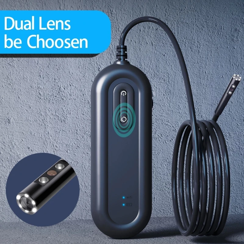 3.9mm Dual Lens WIFI Endoscope Camera Flexible Surveillance Borescope for Pipeline Car Engine