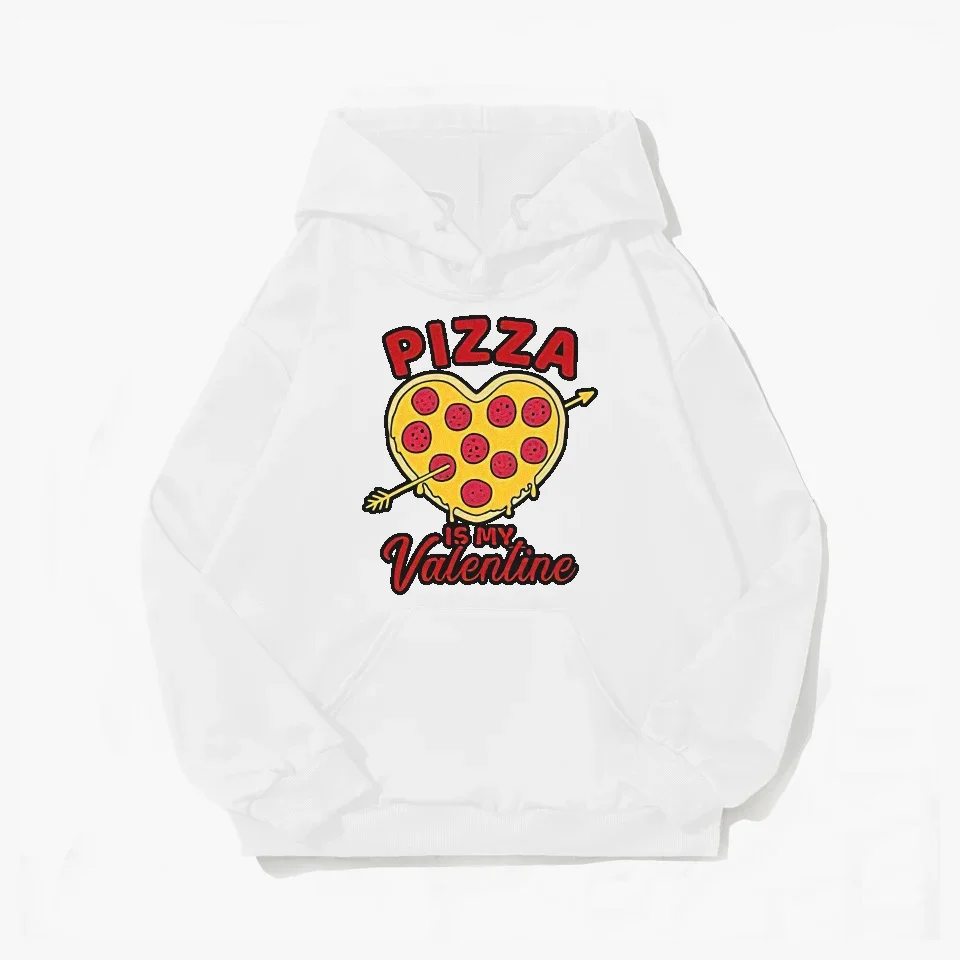 

Y2K Women's Hoodie 2024 PIZZA Valentine's Day Casual Loose Versatile Streetwear Polyester Fiber Women's Clothing
