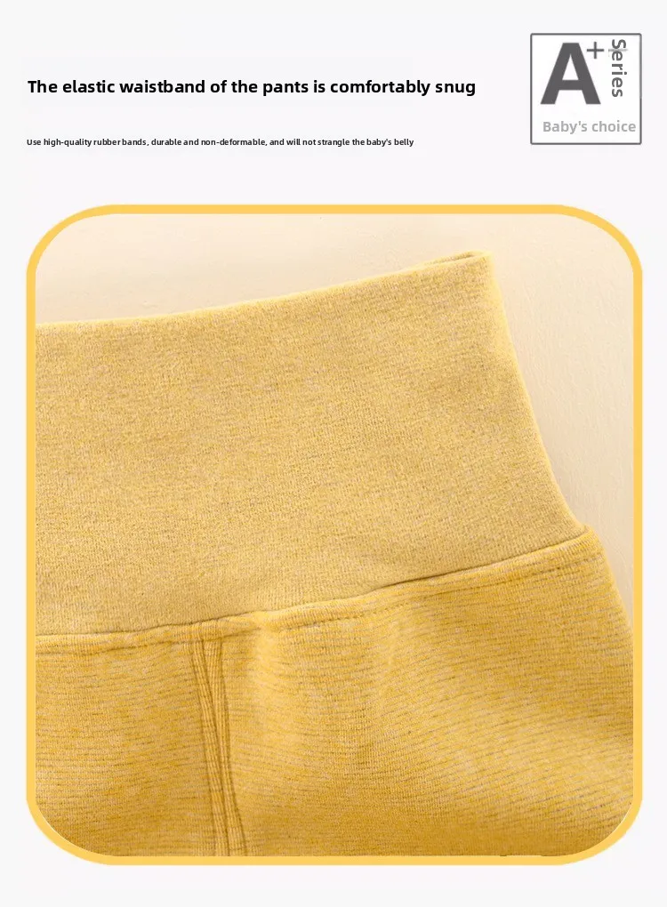 6M-3Y Baby Seide Kaschmir Fleece Set Winter Warme Langarm Unterwäsche Verdickte Thermische Hause Kleidung – Detail 6
