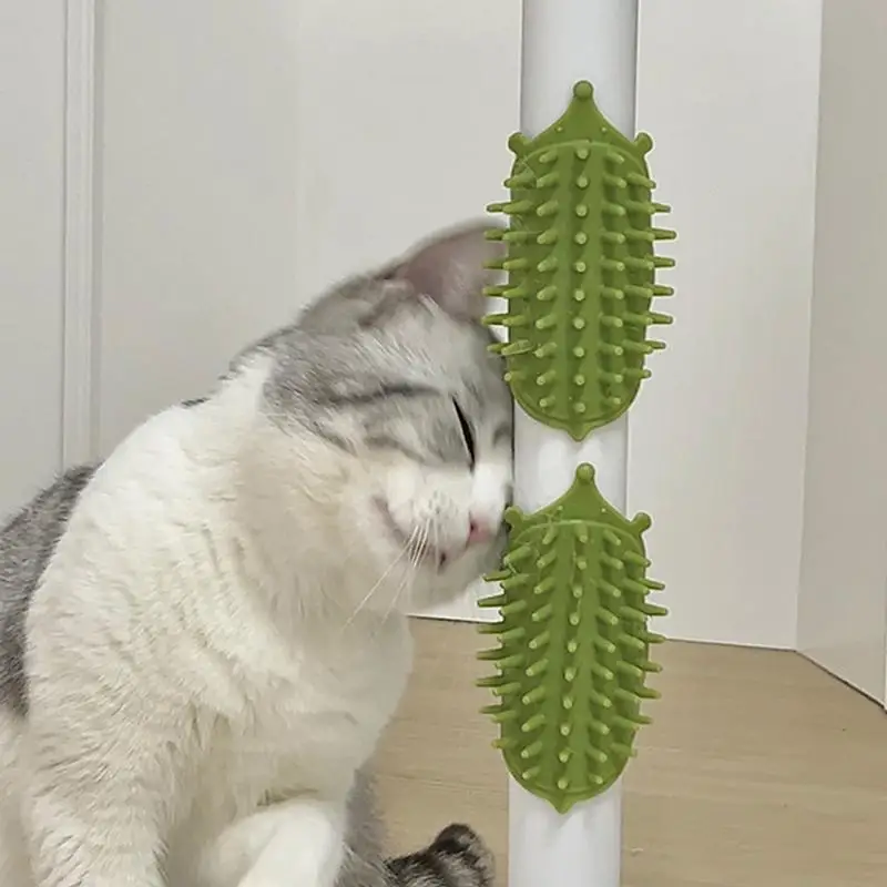 Pet Scratching Brush Pet Dog Cat Cleaning Scratching Brush in Silicone Small and Medium Cats Groomer for Corner Table Legs