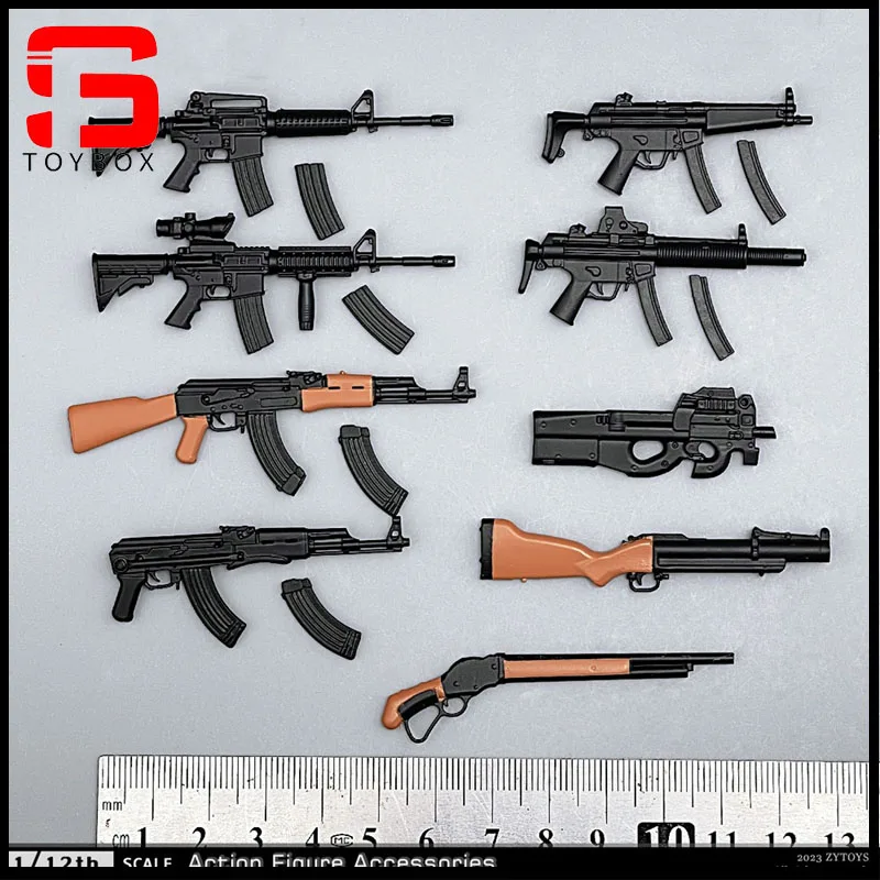 ZYTOYS ZY6001 1/12 Scale MP5 M4 AK47 P90 M1887 Soldier Gun Weapon