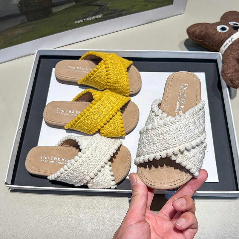 Girls Summer Crochet Sandals Non Slip Lightweight Beach Shoes