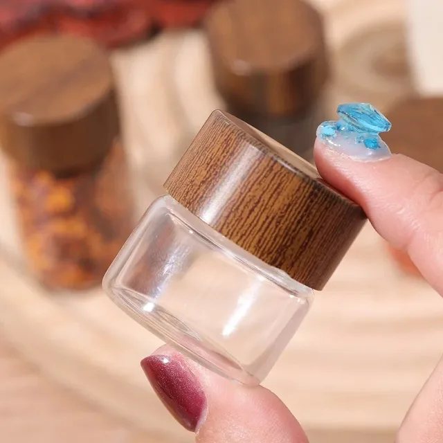 10/1PCS Mini Glass Bottles with Lid Clear Coffee Bean Storage Jar Tea Spice Condiment Sealed Storage Container Home Kitchen Tool 2