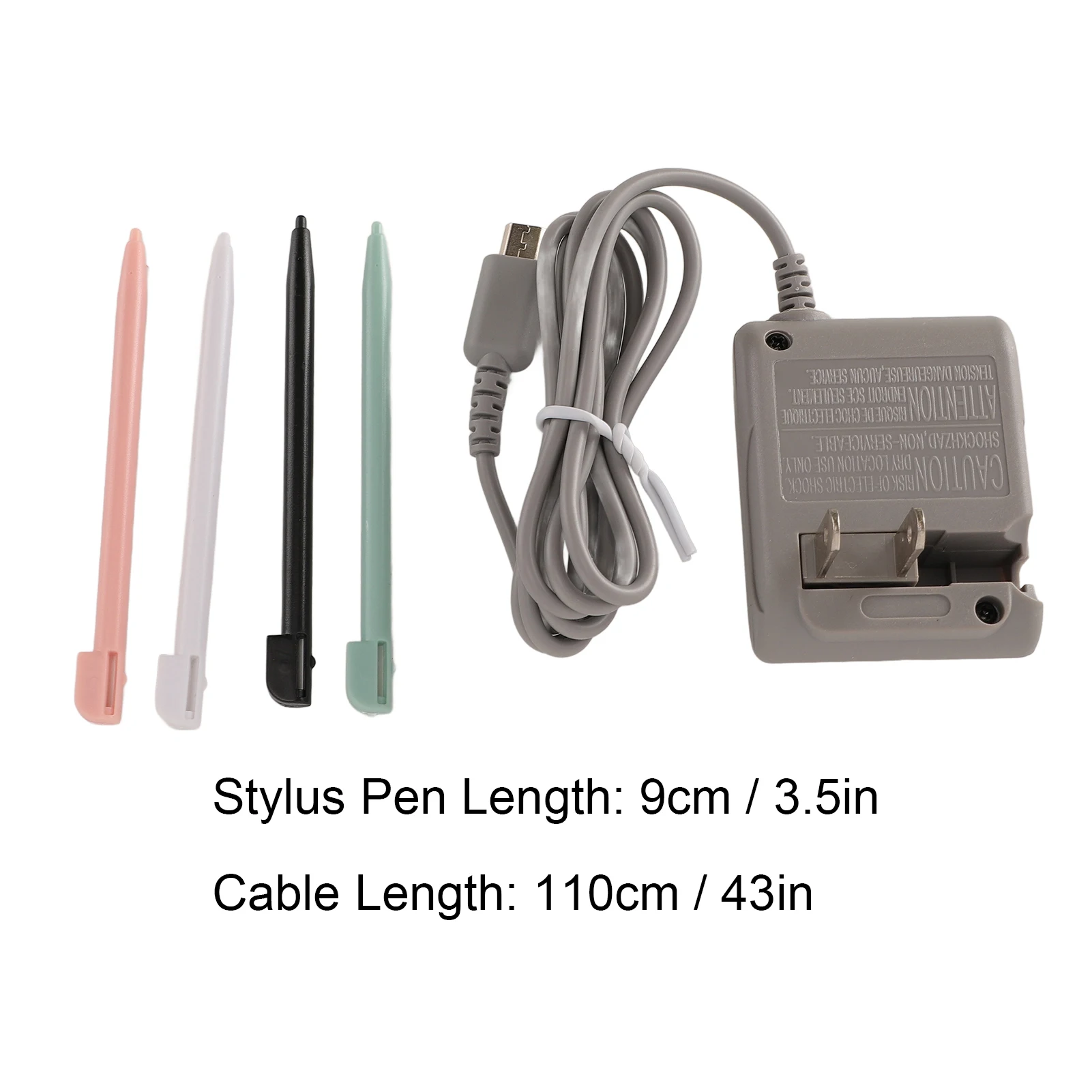Wall Travel Charger Stylus Pen Kit Upgraded Circuitry Control AC Adapter Charger with 4 Stylus Pen Kit for Nintendo DS Lite