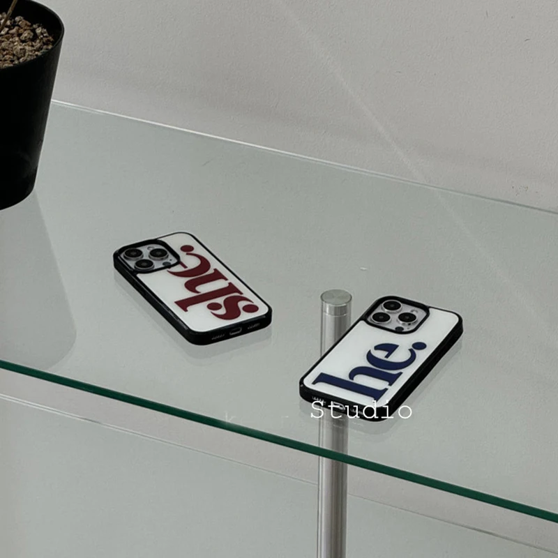 Minimalist Personalized Couple Style Phone Case - He & She Edition
