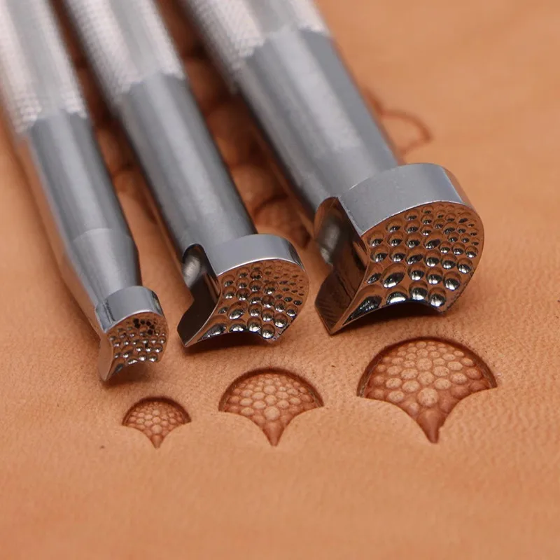 E803 Dragon Scale Leather Embossing Tool-304 Stainless Steel Professional Stamping/Carving For Leathercraft (Scale Pattern)