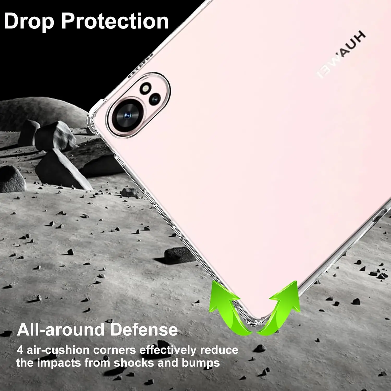 Transparent Soft TPU Silicone Case with Reinforced Corners for 12-Inch Tablets