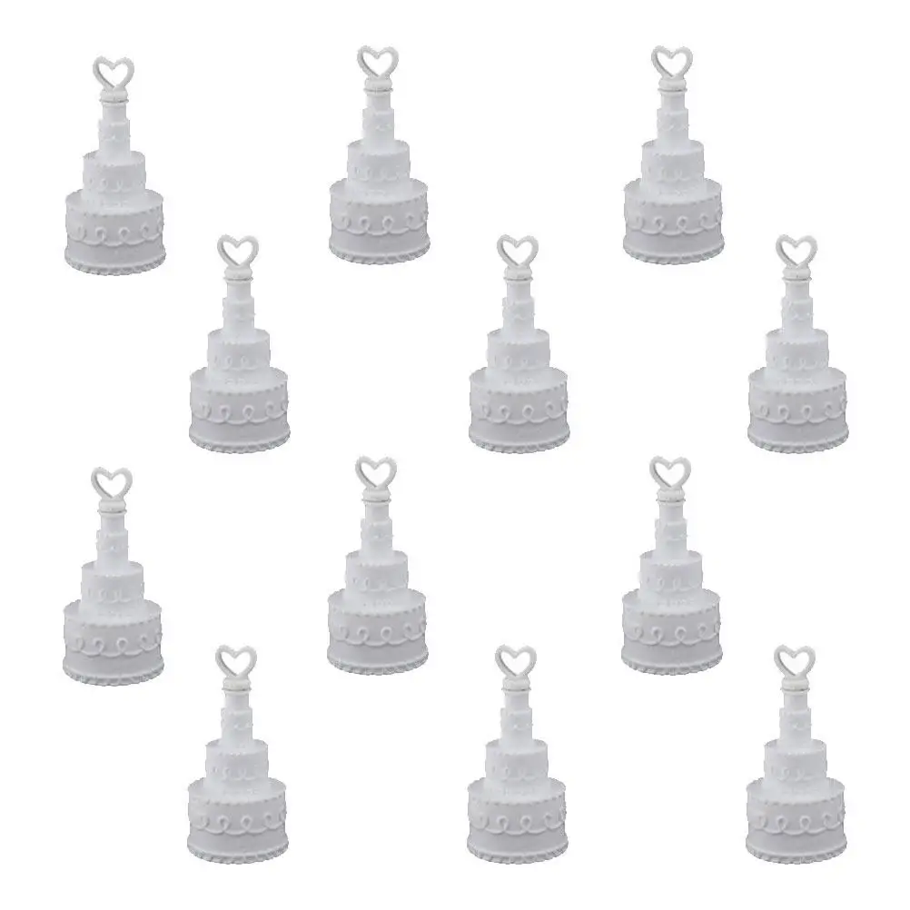 12개 케이크 버블 병 디자인 하트 모양 4겹 경량 웨딩 파티 장식 도구