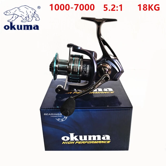 OKUMA Fishing Reel Metal Wire Cup 18KG Maximum Resistance 5.2:1 Rotating  Reel Fresh Water Mixing Salt Water 1000-7000 - AliExpress