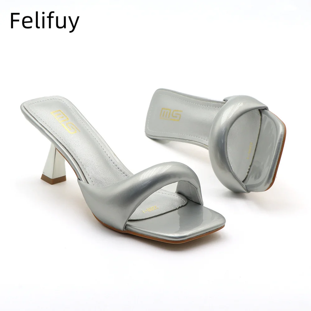 Women Sandals, Open Toe Slingback Sandals, High Heel Slippers, Square Toe Summer Simple Designer Heeled Sandals, Slippers Sandals, Women Slippers