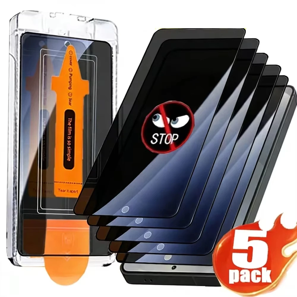 Easy Install Anti-Spy Privacy Screen Protector - Dust-Free Tempered Glass Film