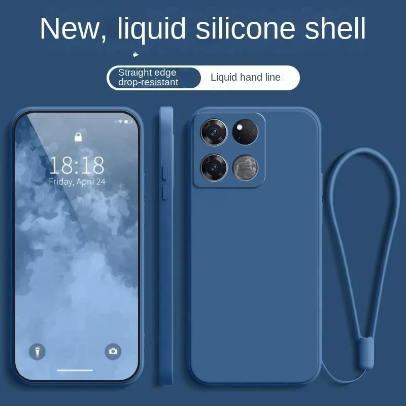 Liquid Silicone Lanyard Ring Holder Case with Camera Lens Protection