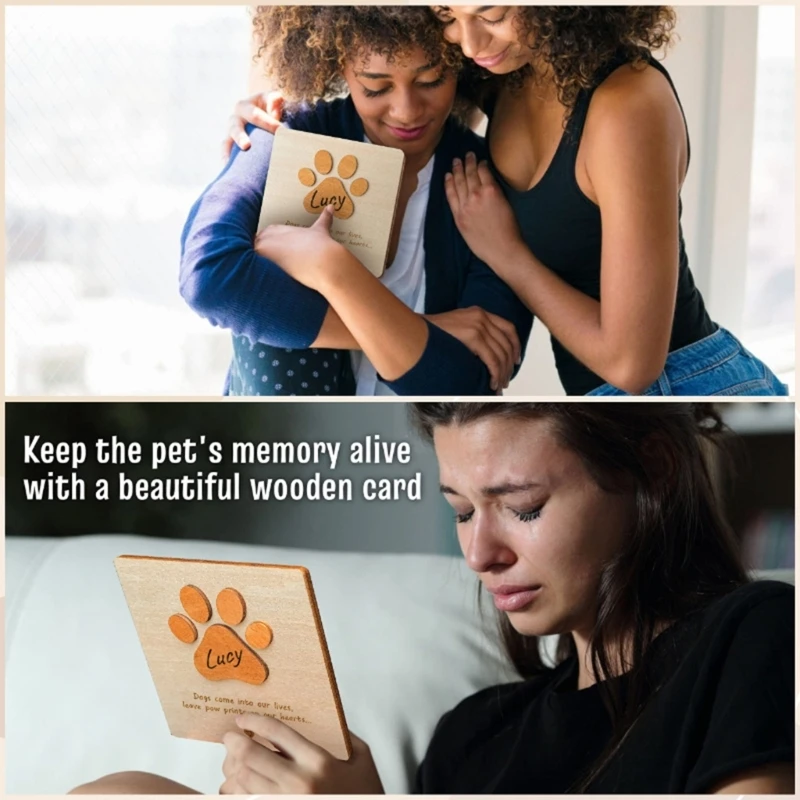 Pet Dog Puppy Memorial Card Card for Pet Loss Comfort Gift Desktop Decors Memorial Gift Photography