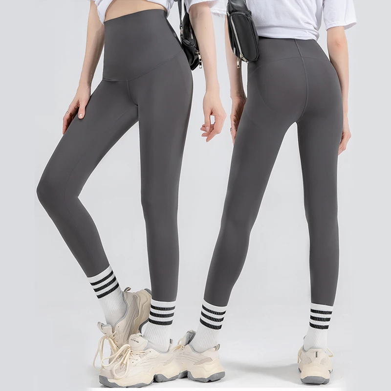 

Women High Wasit Yoga Pants Solid Color Super Stretch Workout Running Tights Elastic Band Sexy Butt Lift Gym Leggings Sportswear