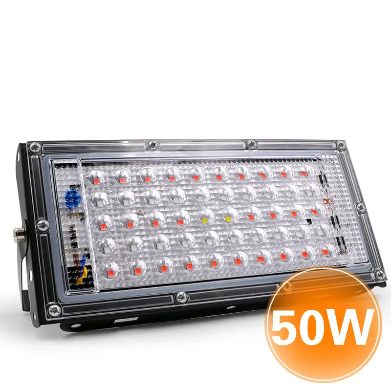 LED 식물 성장 조명, 풀 스펙트럼 관엽 식물 재배, 레드, 블루, 화이트 전구, 50W  100W