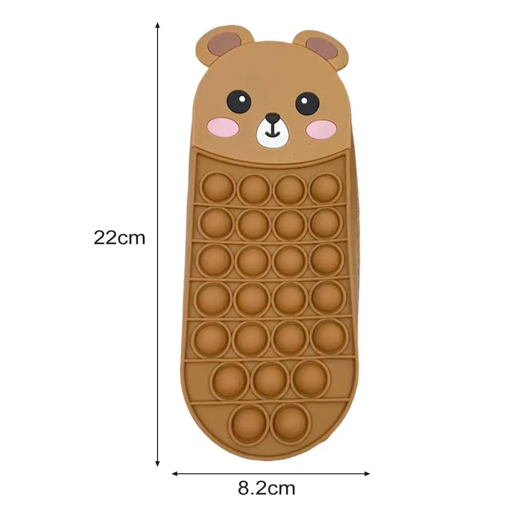 Cartoon Silicone Pencil Case Push Puzzle Design Stress Relief Stationery Storage Bag Decompression Toy for Kids School Supplies