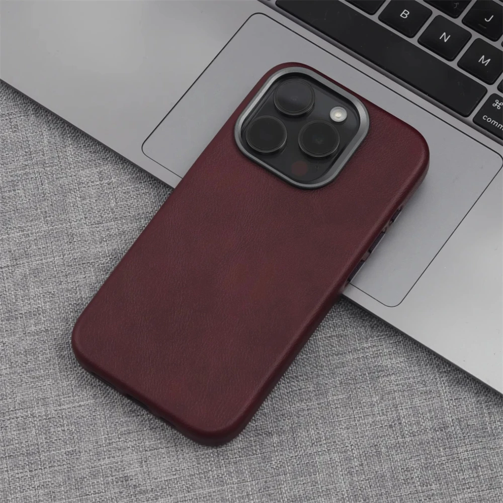 Retro Premium PU Leather Shockproof Magnetic Phone Case with Camera Protection