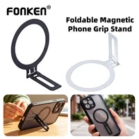 FONKEN Foldable Magnetic Phone Grip Stand for MagSafe,Ultra-Thin Metal Ring Holder Desktop Kickstand Accessory for iPhone 1