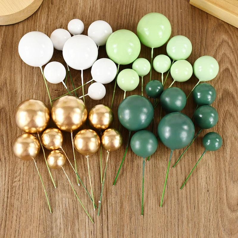 Party Decorations Birthday Party Supplies Cake Topper Cake Decorations 32pcs Ball Cake Topper Foam Balls Sticks