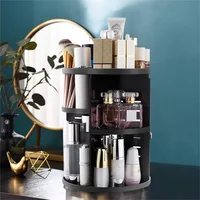 KUUJOJO 360 Spinning Makeup Organizer, Lazy Susan Rack Cosmetic Carousel Storage Shelf, Great for Countertop and Bathroom, Clear 1