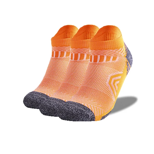 3Pairs/Lot Coolmax Cotton Socks Man Women Sport Running Sock Cycling Riding Bicycle Bike Football Breathable Basketball Sox 3 orange