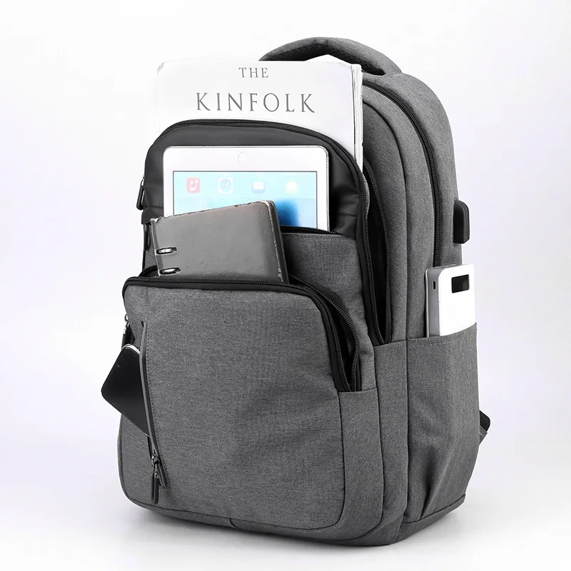Men Backpack 15.6 inch Laptop Backpack Waterproof USB Charging School Bags Large Capacity Business Travel Bag 4