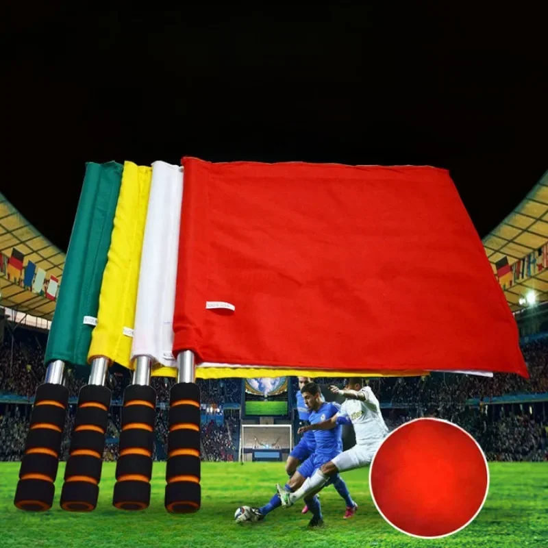 1PC Soccer Referee Flag Professional Fair Play Sports Match Football Linesman Waterproof Flags Sports Game Referee Equipment