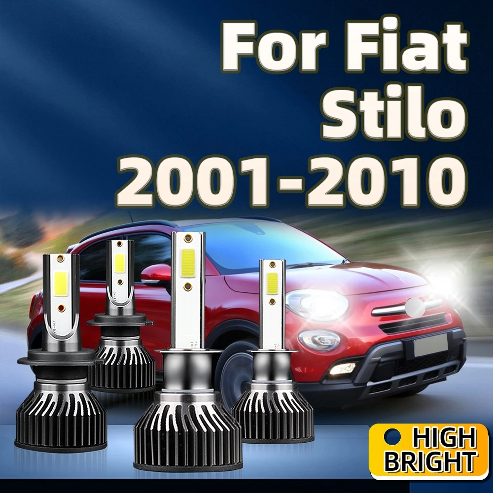

4Pcs 38000LM Car Headlight Bulb LED H1 H7 Lamps 6000K For Fiat Stilo 2001 2002 2003 2004 2005 2006 2007 2008 2009 2010