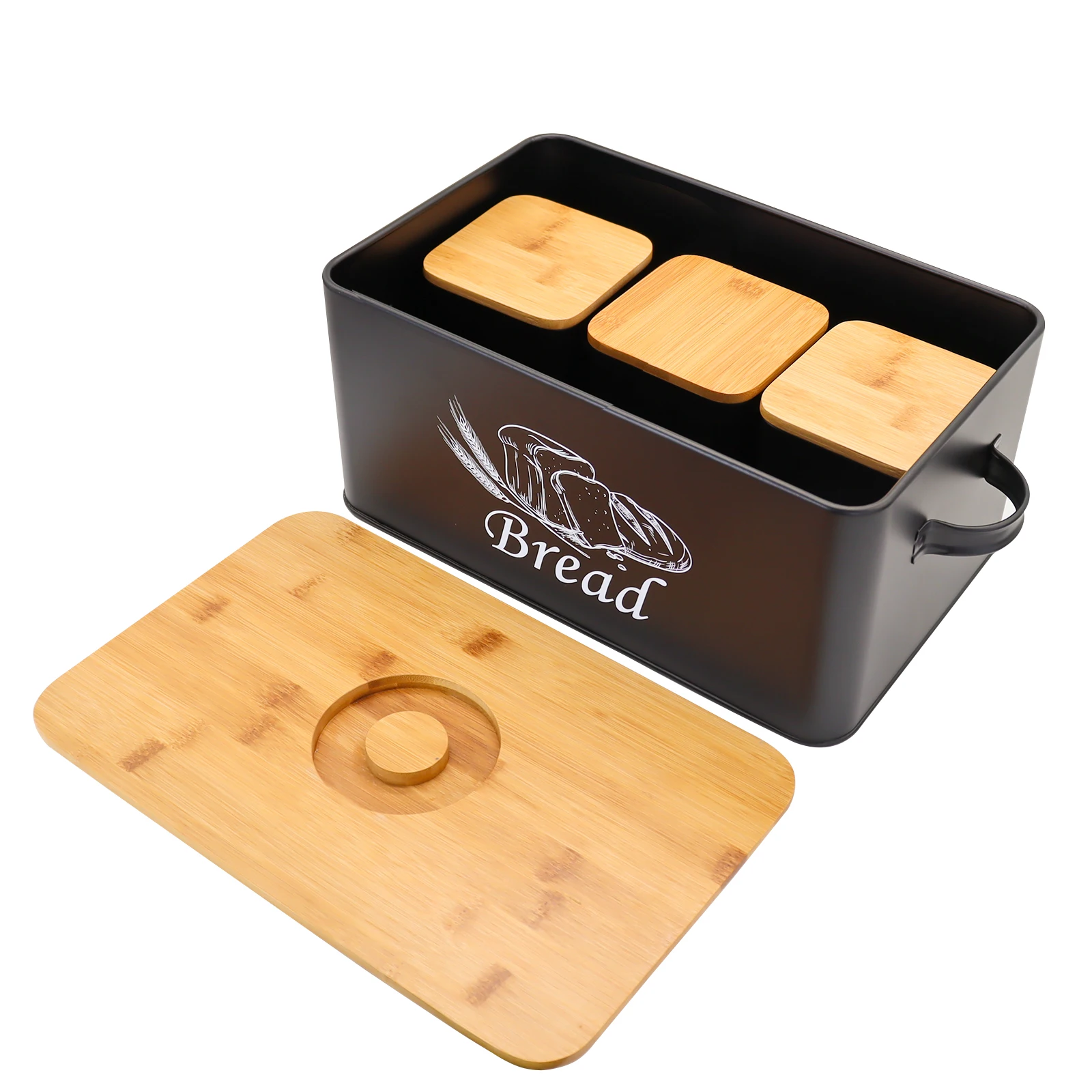 Honey Can Do Stainless Steel Breadbox with Bamboo Cutting Board