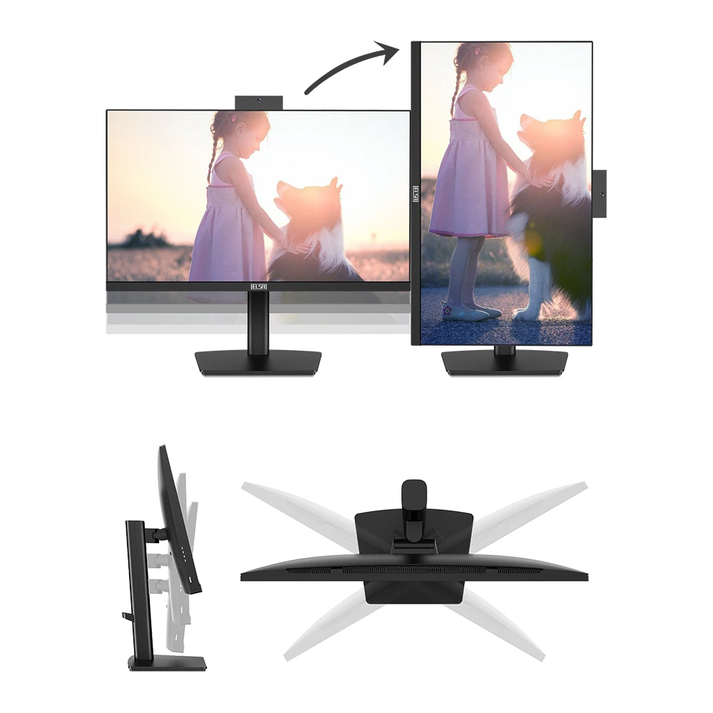 ELSA-24 ġ  Ŀ ī޶ Ʈ ͸ LCD  PC IPS FHD , 繫 ȸ ǻ ȭ HDMI/DP/USB1920 * 1080