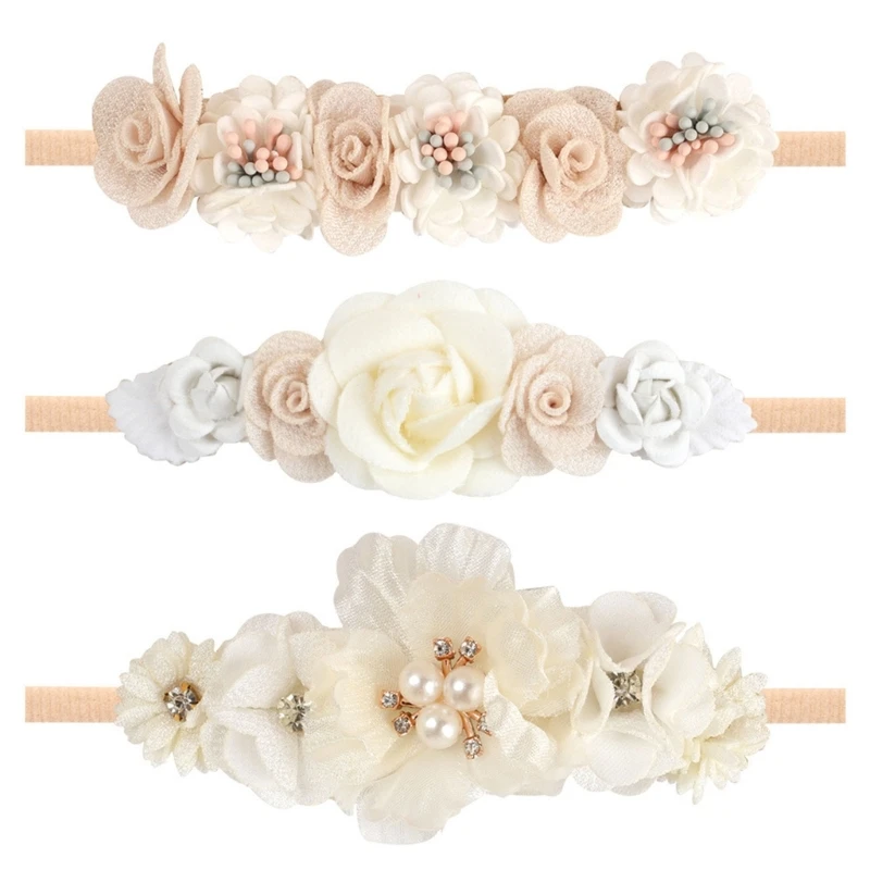 

Little Girl Elastic Hairband Flower Headband Infant Photo Props Hair Accessories