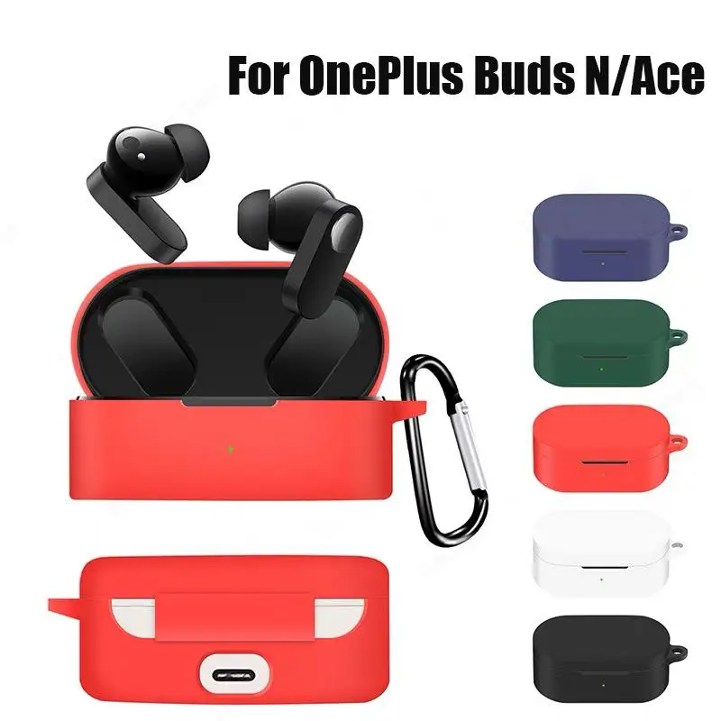

For OnePlus Buds N Buds Ace Case Headphone Protective Cover For OnePlus Buds ACE 1+ Buds N Cases Silicone Fundas Capa With Hook