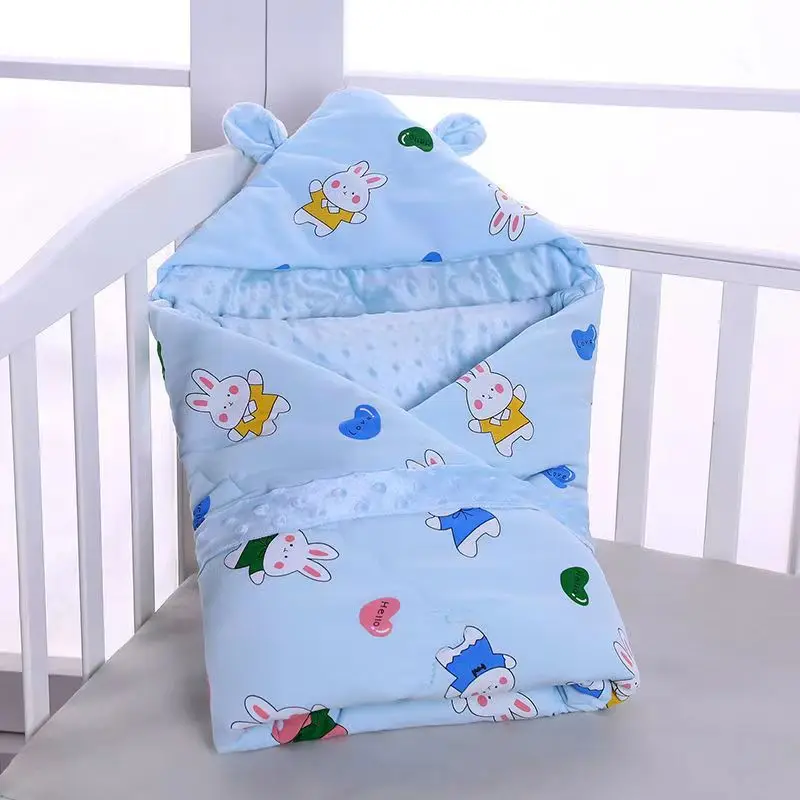 Baby Blankets Autumn Winter Thickened Soybean Velvet Newborn Anti Shock Swaddling Bags Small Quilt