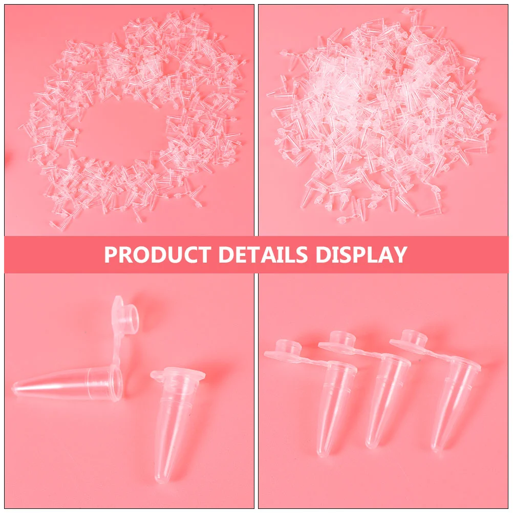 Plastic Micro Test Tube Snap Cap Cone Bottom Centrifuge Tube Sample Vial Container School Laboratory Instrument