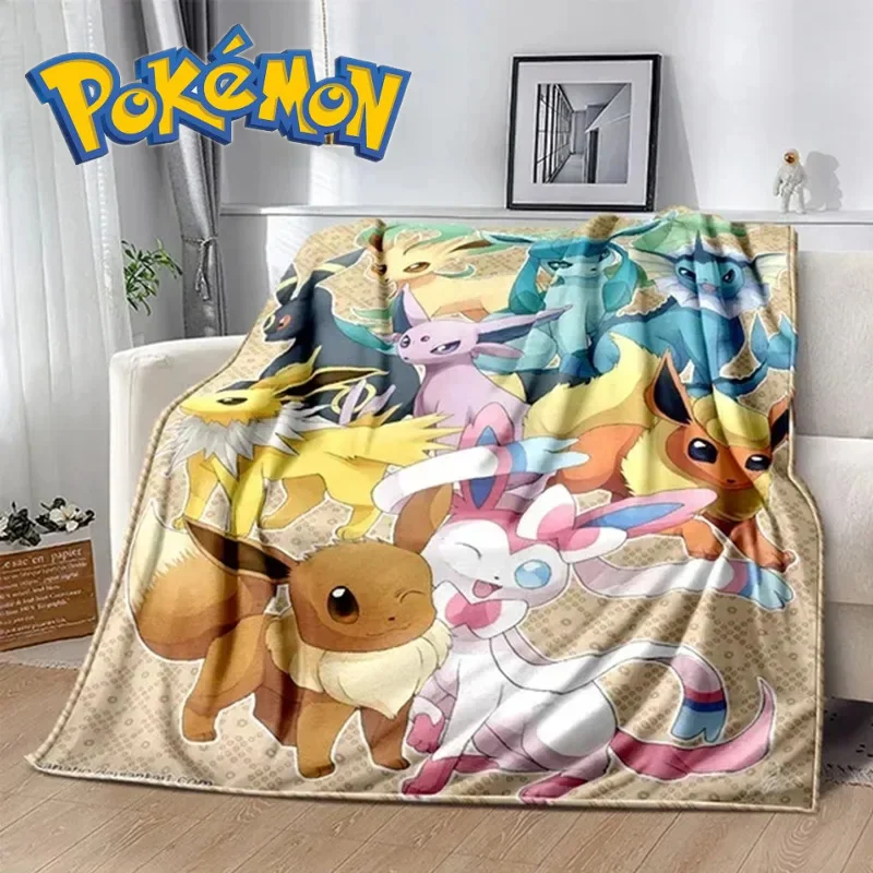 

Cartoon Anime Flannel Blanket Pikachu Figures Home Sofa Lunch Break Blankets Pokemon Student Blankets Nap Cover Siesta Xmas Gift