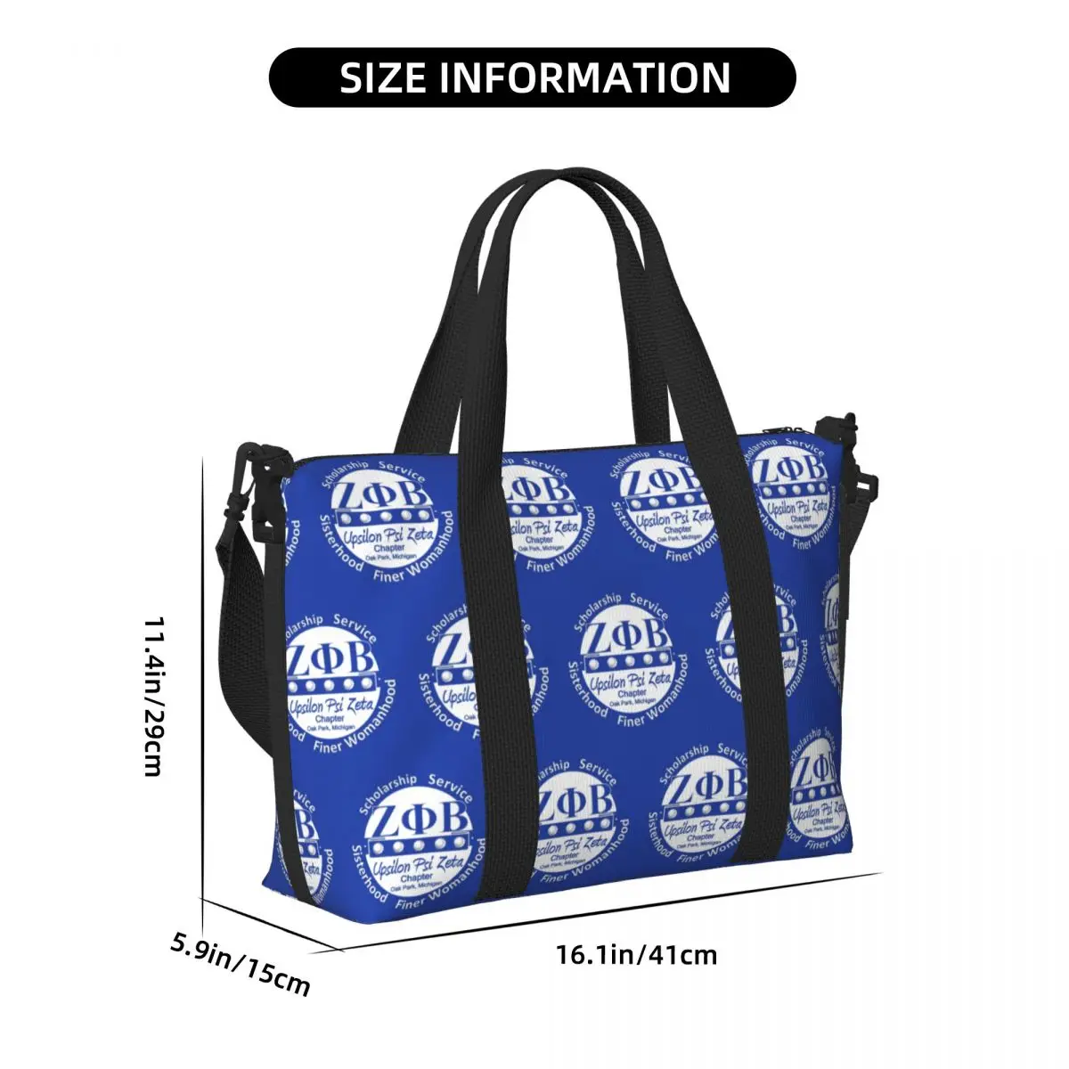 Zeta Phi Beta Tote Bag for Women Big Capacity Greek Letter 1920 Gym Beach Travel Bags