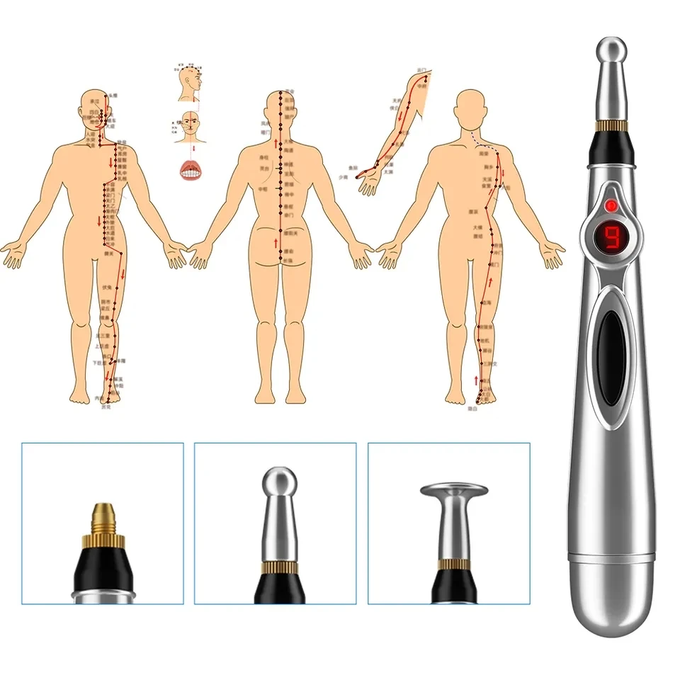 Leg Electronic Neck Face Electric Pulse Acupuncture Meridian Pen Massager for Body Relaxation Relief Pain Tool_voghion.com