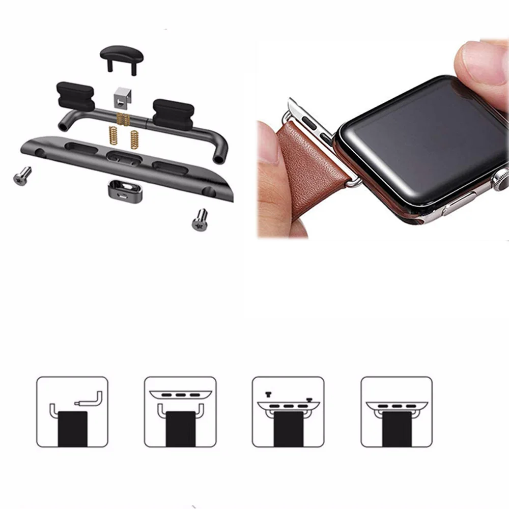 Premium Stainless Steel Adapter Connector for Apple Watch Accessories