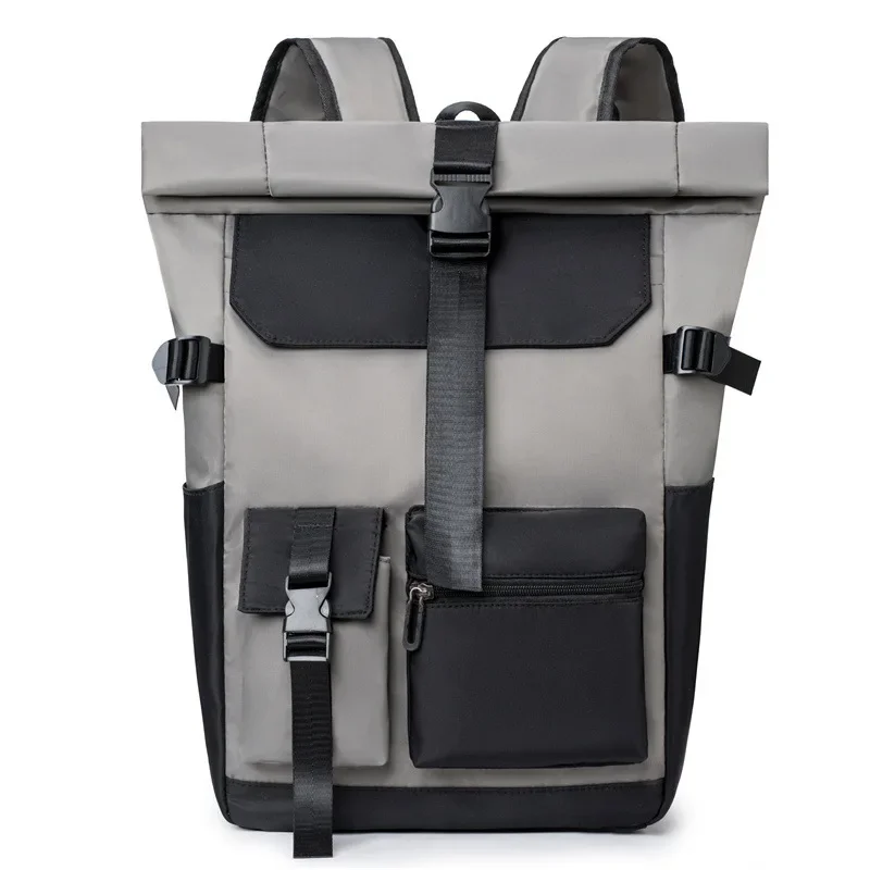 New Men's Backpack Oxford Cloth Student Schoolbag Solid Color Splash-proof 14-inch Computer Bag Men's Travel Bag Hot Sale 6