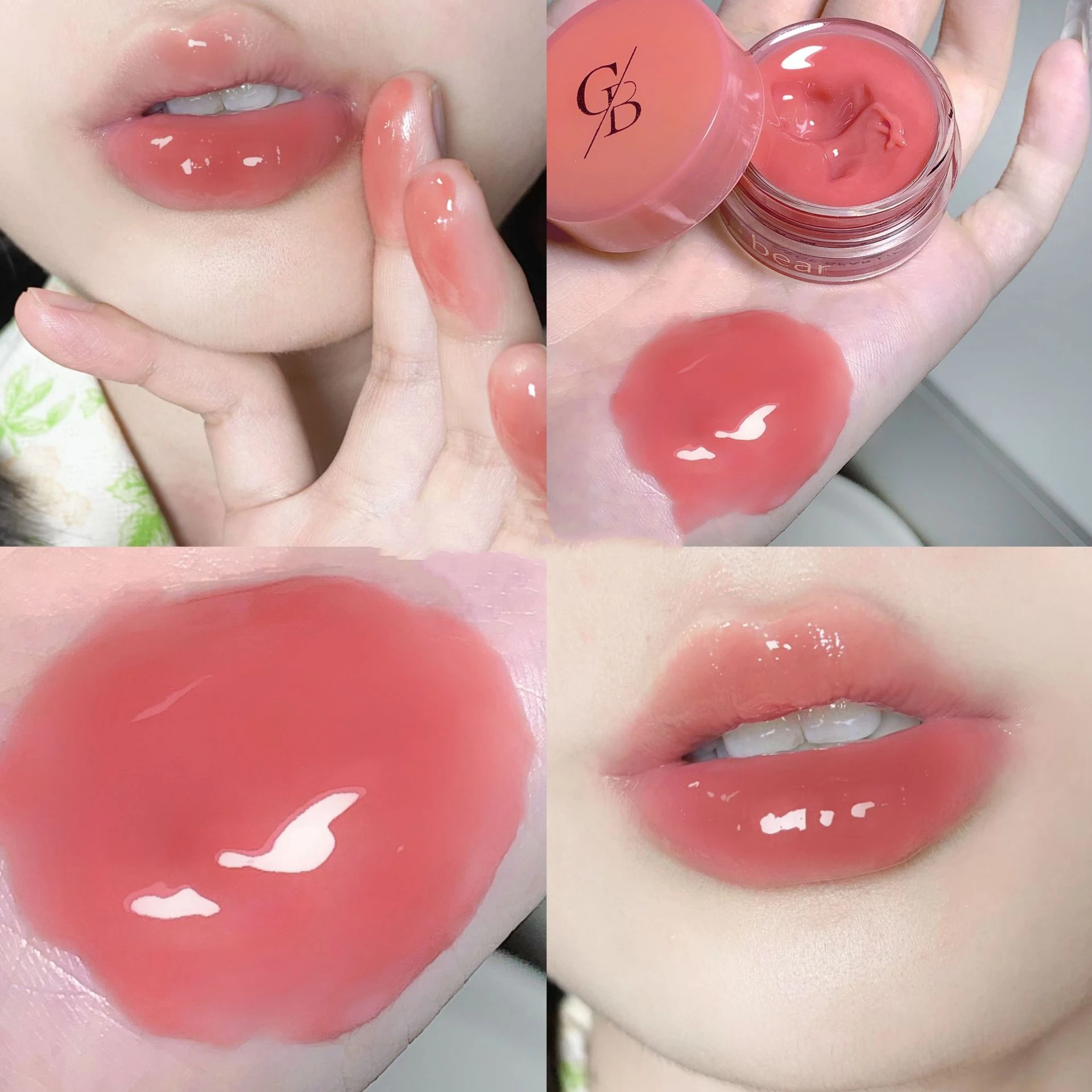 Lip Gloss Lip Makeup Lip Glaze Lip Tint Gege Bear Jelly Moisturizing Lipstick Long Lasting No Fading Waterproof Mirror Hydrating Lip Glaze
