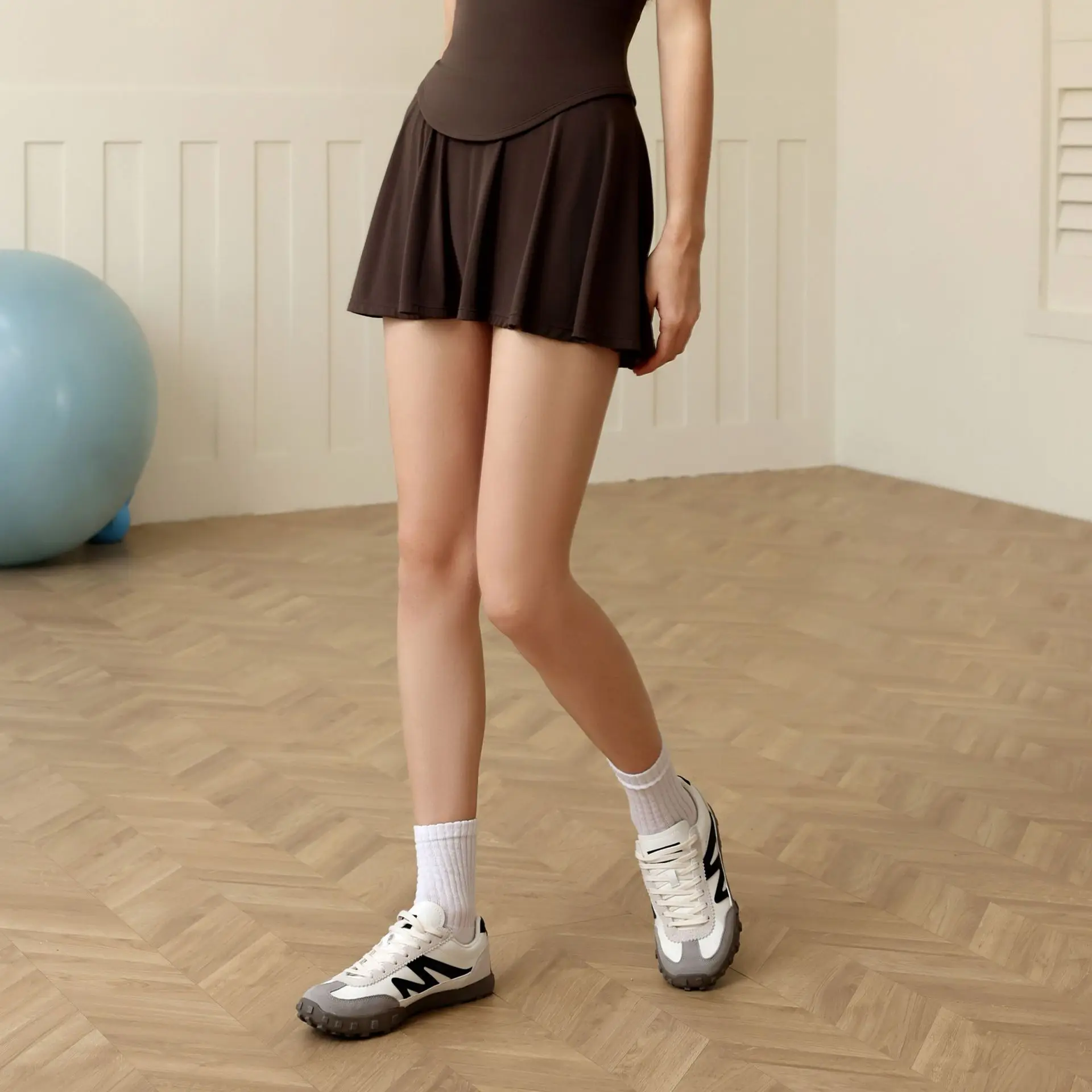 Mermaid Curved High Waist Running Skirt Women's Fake Two-piece Anti-walking Badminton Tennis Skirt Fitness Pants Yoga