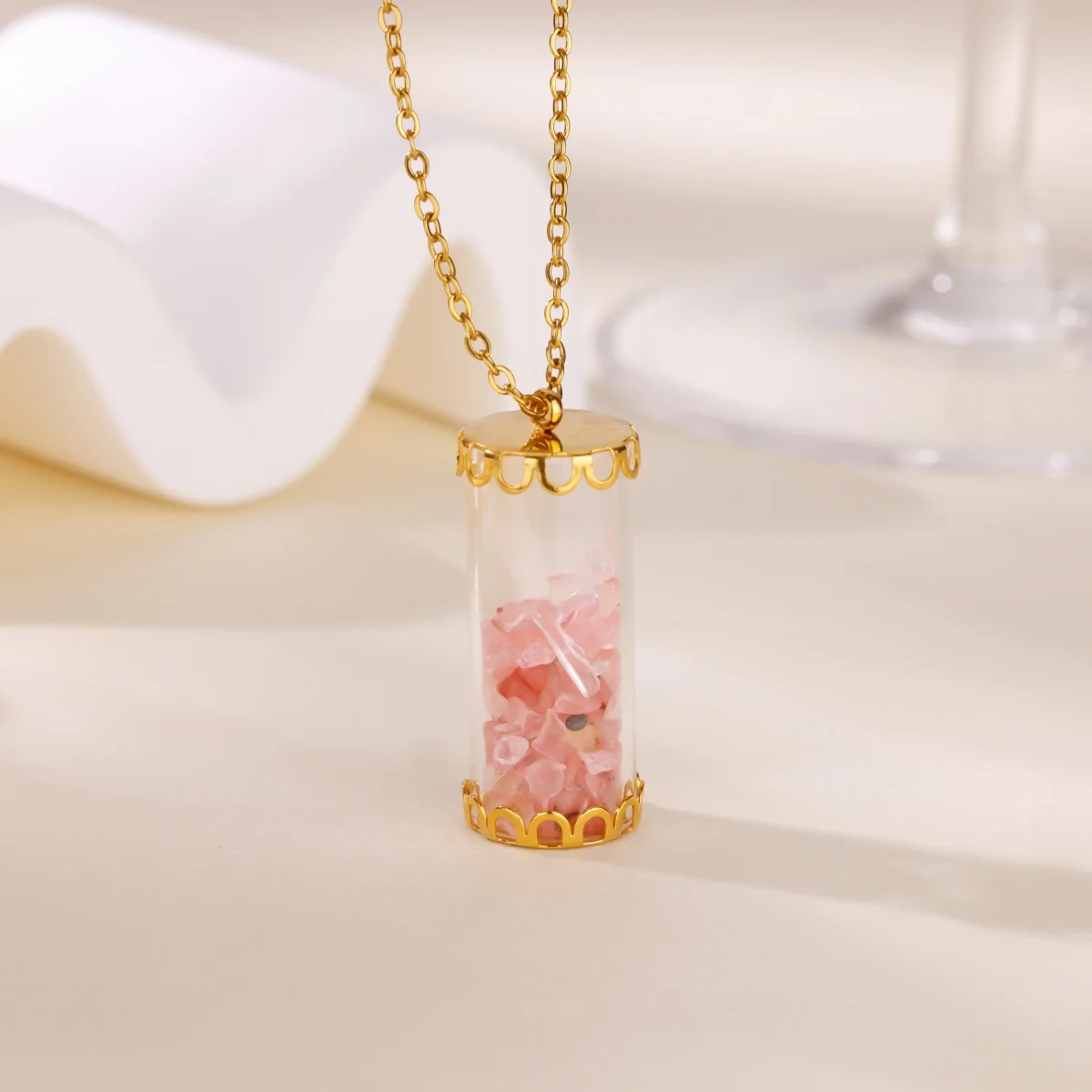 Stainless Steel Wishing Bottle Pendent Necklaces for Women