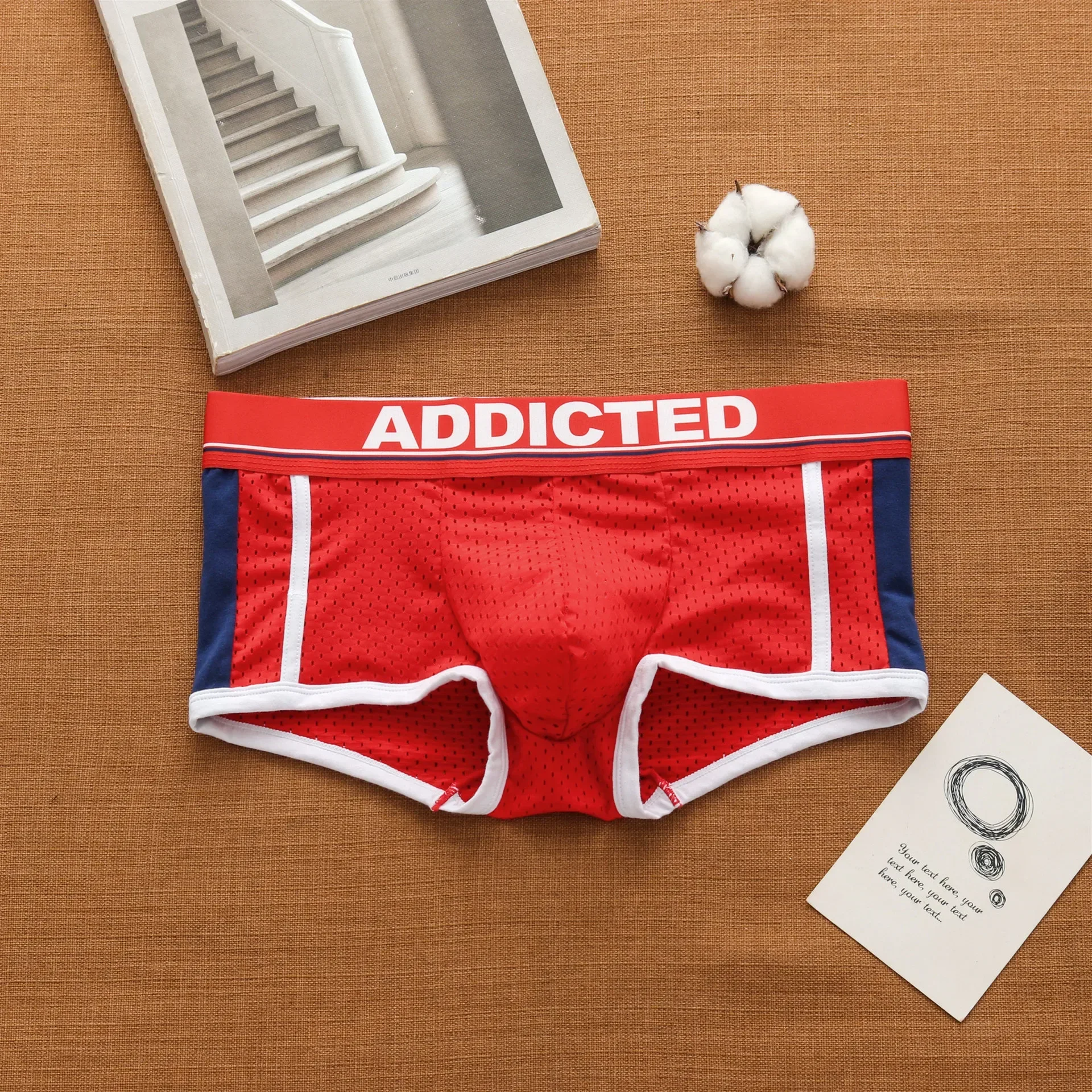 Men's panties, low rise breathable ice silk mesh comfortable tide boxers 5