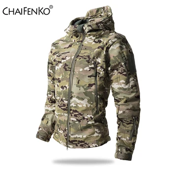 Lurker Pelle di squalo Soft Shell Giacca tattica da uomo Cappotto in pile impermeabile con cappuccio Abbigliamento da caccia Autunno Nuova giacca mimetica da esterno 1